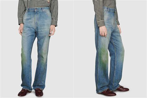 Gucci Debuts ,200 Jeans Designed with Grass Stains Around 